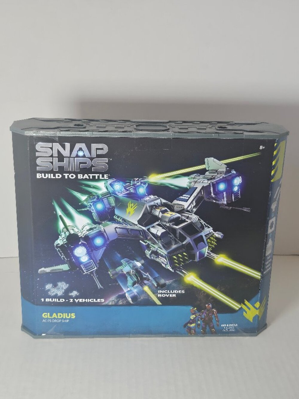 Snap Ships Build to Battle Gladius AC-75 Drop Ship Toy Set With Rover 2 Figures